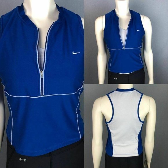 Nike workout racerback tank blue & white - Picture 2 of 6